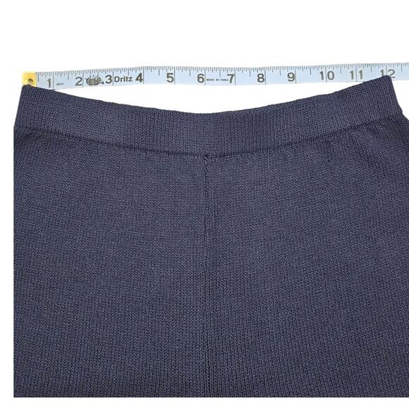 St John Pants Womens Size 2 Santana Knit Blue Pull On Evening Split Wide Leg - Picture 9 of 13